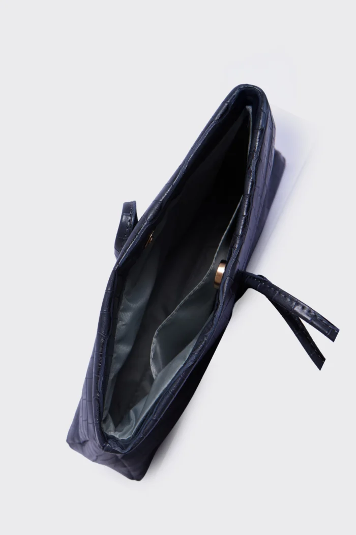 Lunchbag Downtown Croco Τσάντα Εξοδου Μαυρη - Image 4