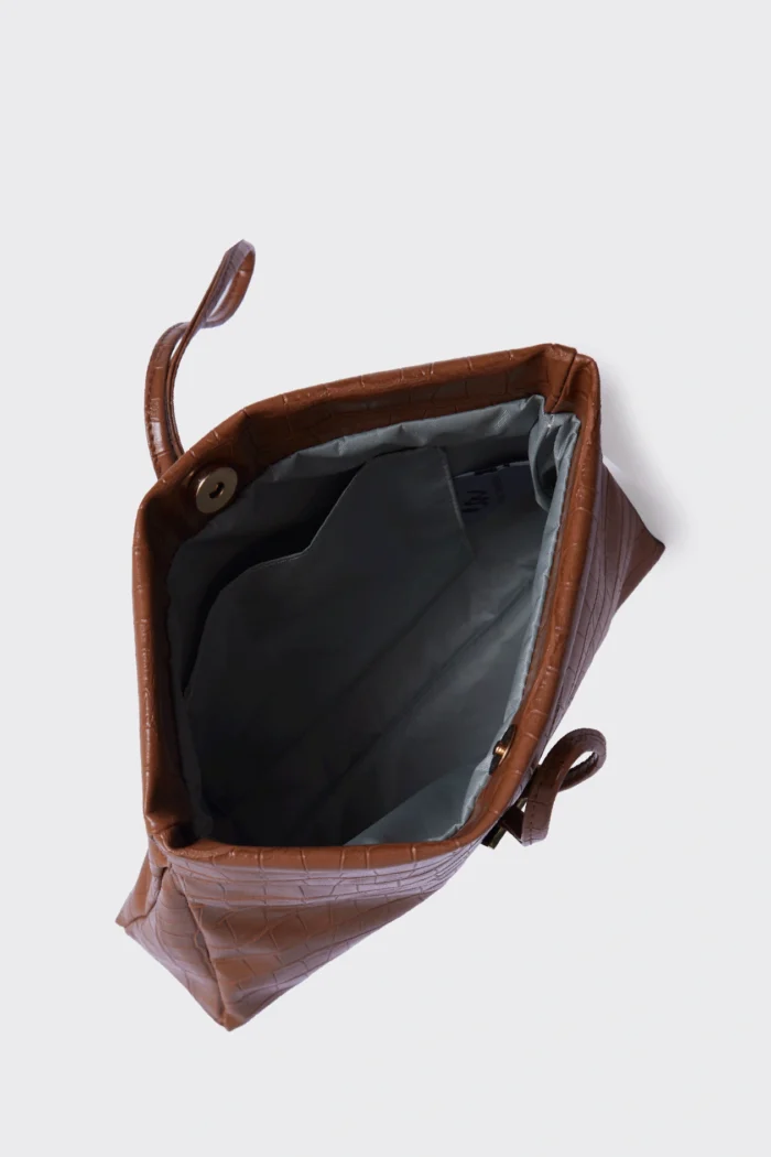 Lunchbag Downtown Croco Τσάντα Εξοδου Κονιακ - Image 3