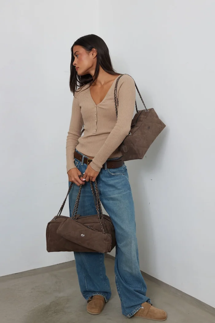 Silhouette Chain Τσάντα Ώμου Κακαο Small - Image 3