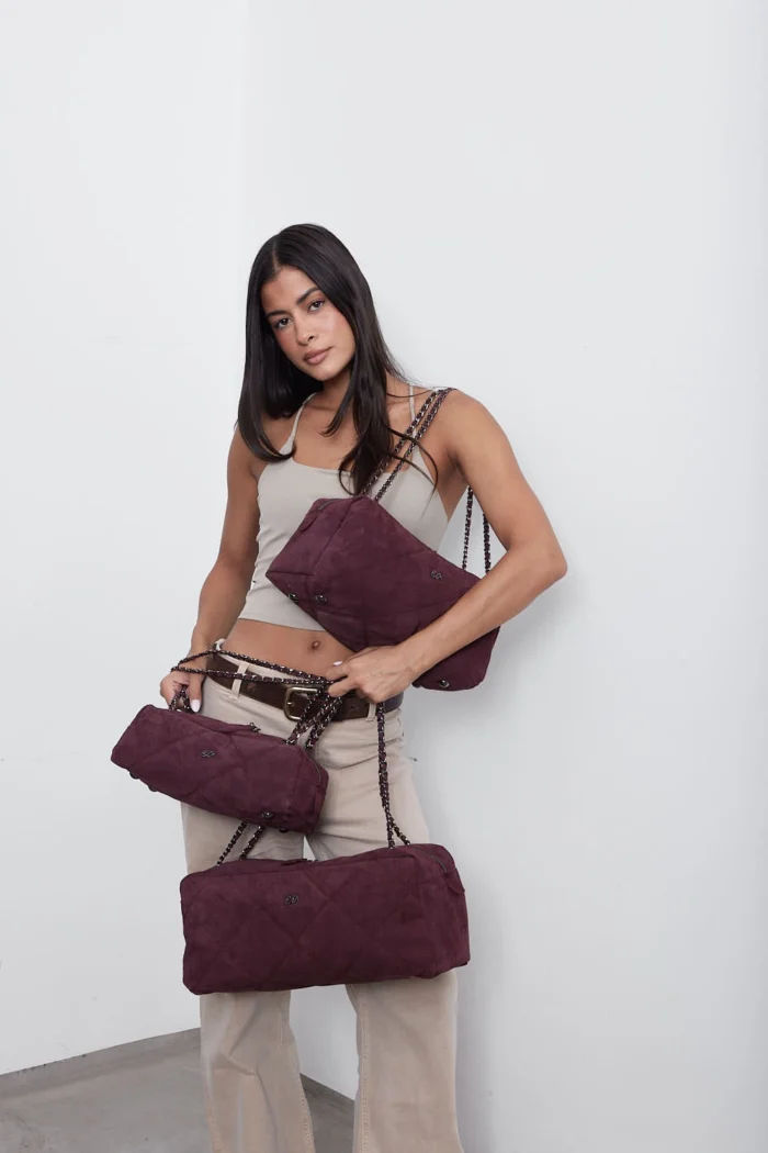 Silhouette Chain Τσάντα Ώμου Μπορντω Xl - Image 5