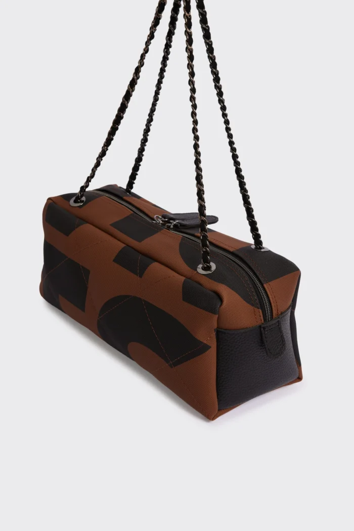 Silhouette Chain Τσάντα Ώμου Καφε Large - Image 3