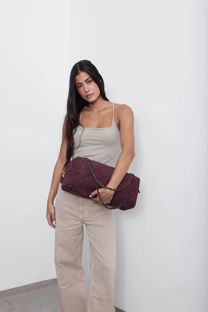 Silhouette Chain Τσάντα Ώμου Μπορντω Xl - Image 2