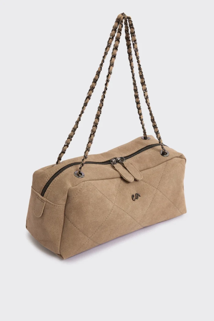 Silhouette Chain Τσάντα Ώμου Μπεζ Xl - Image 4