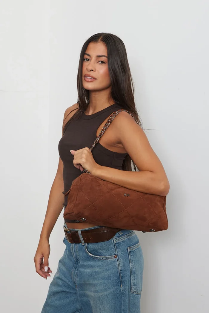 Silhouette Chain Τσάντα Ώμου Καμελ Large - Image 2