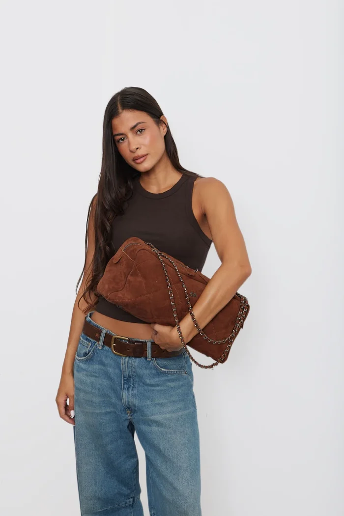 Silhouette Chain Τσάντα Ώμου Καμελ Xl - Image 2