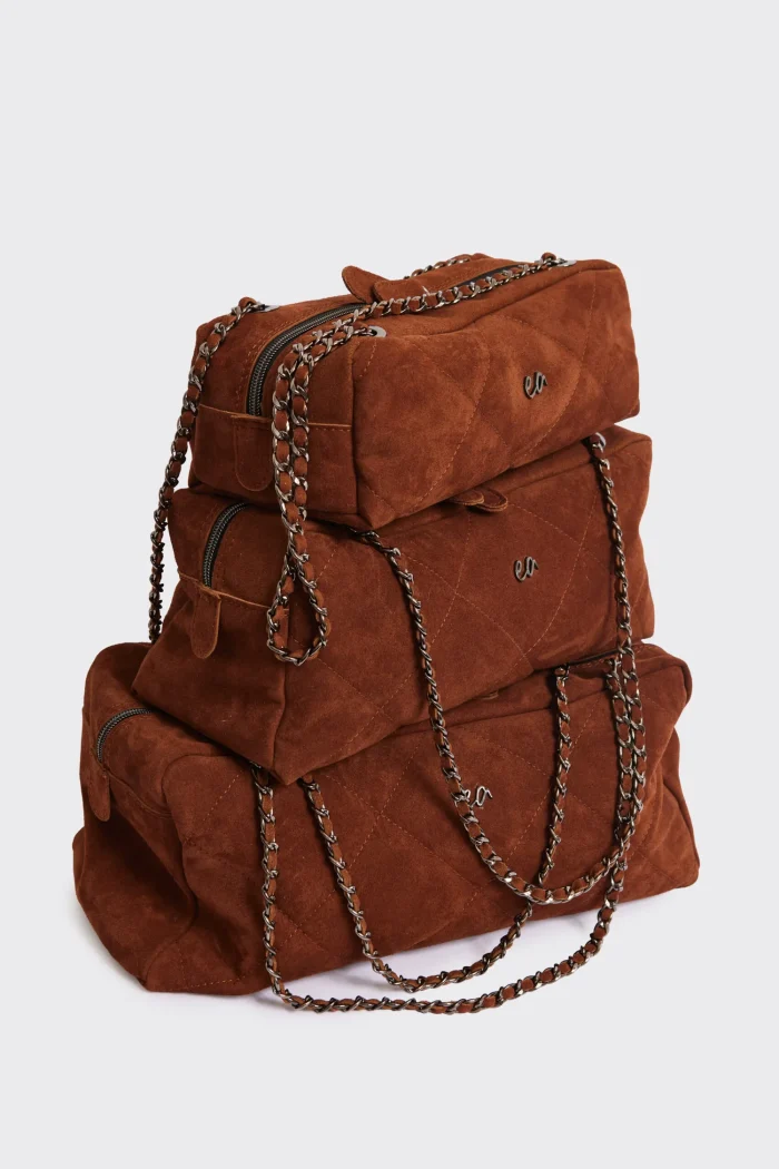 Silhouette Chain Τσάντα Ώμου Καμελ Large - Image 7