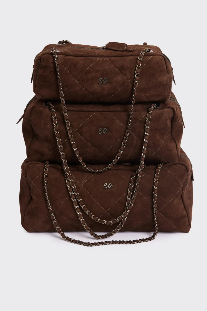 Silhouette Chain Τσάντα Ώμου Καφε Xl - Image 5