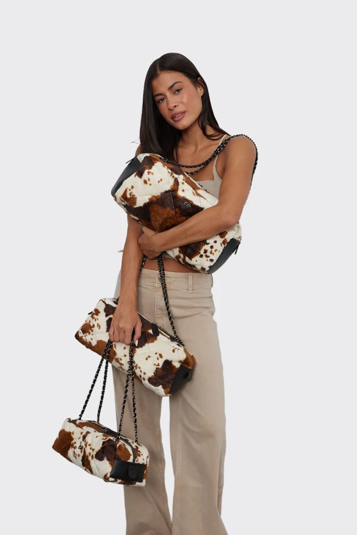 Silhouette Chain Τσάντα Ώμου Animal Print Large - Image 2