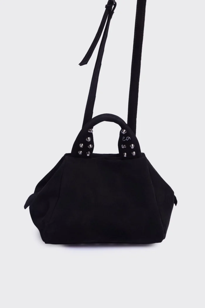 Bubble Bag Suede Τσάντα Χειρος Μαυρη - Image 6
