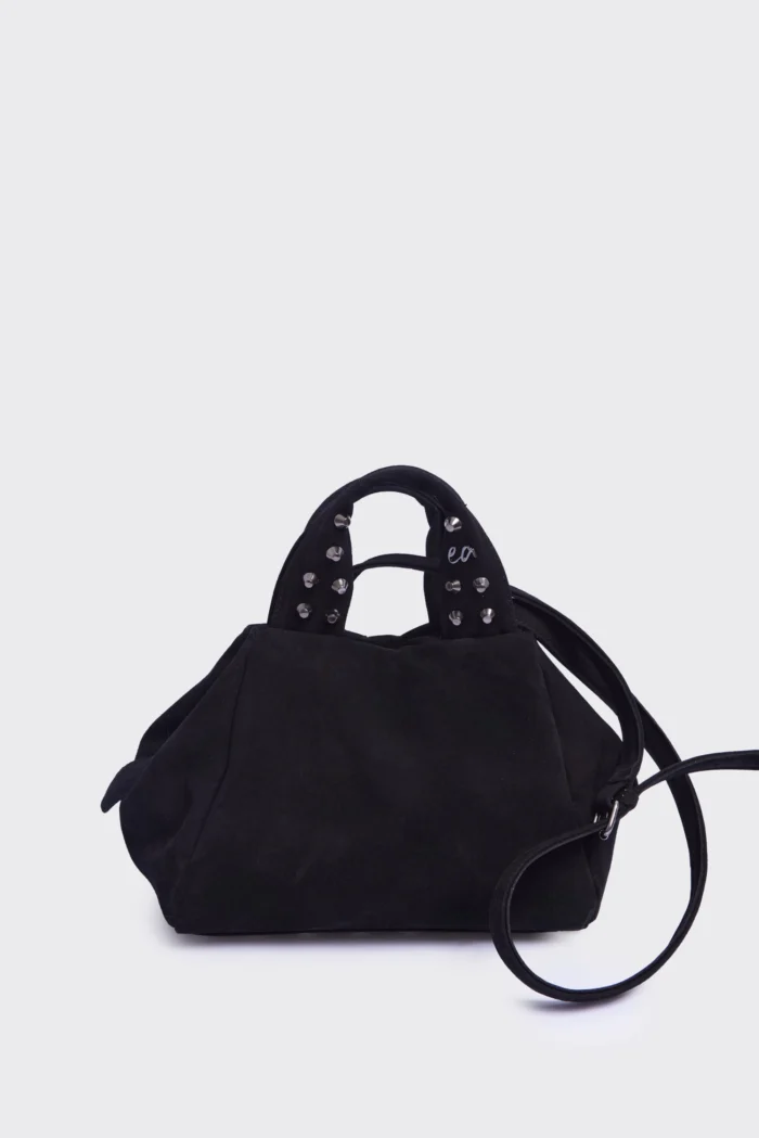 Bubble Bag Suede Τσάντα Χειρος Μαυρη - Image 4