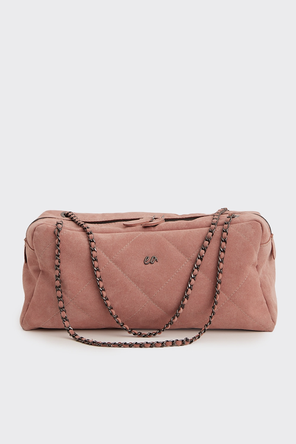 Silhouette Chain Planet Suede Τσάντα Ώμου Ροζ Xl - Image 1