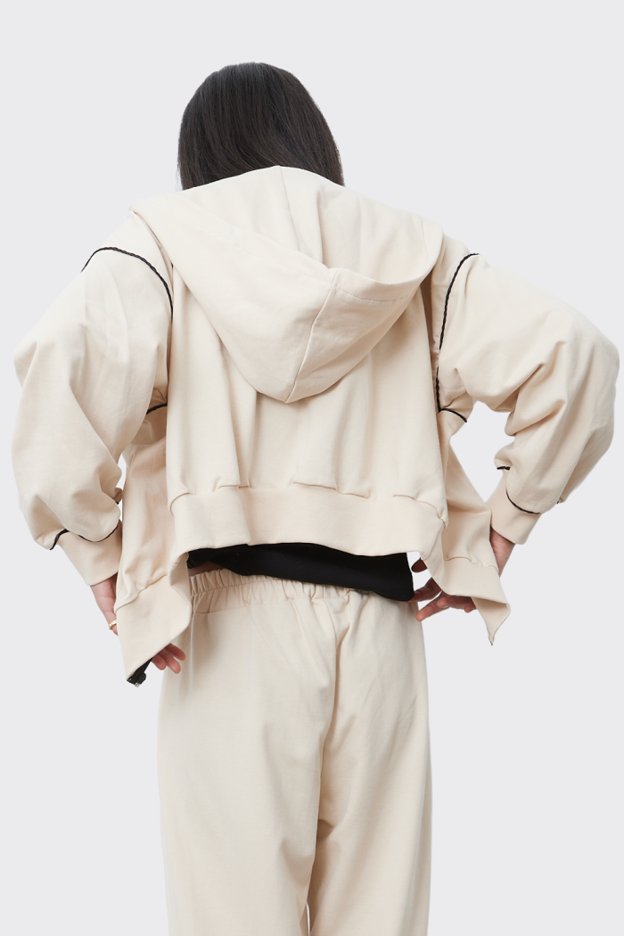 Essential Ζακέτα Με Κουκούλα Μπεζ - Image 3