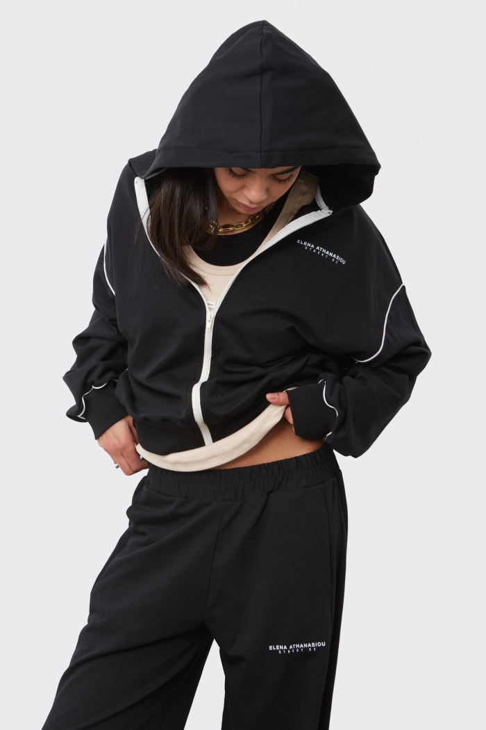 Essential Ζακέτα Με Κουκούλα APPAREL  Μαυρη - Image 3