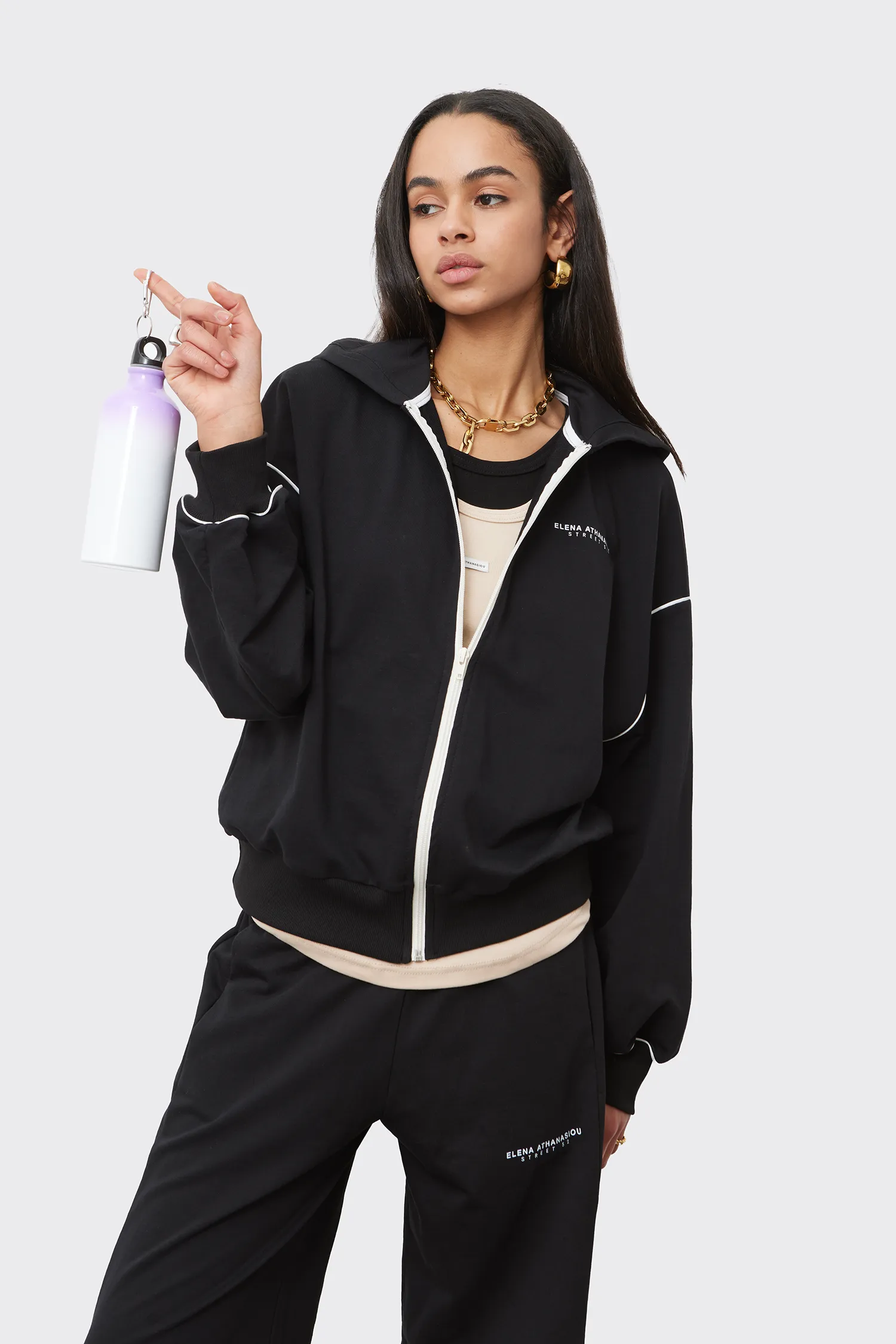 Essential Ζακέτα Με Κουκούλα APPAREL  Μαυρη - Image 1