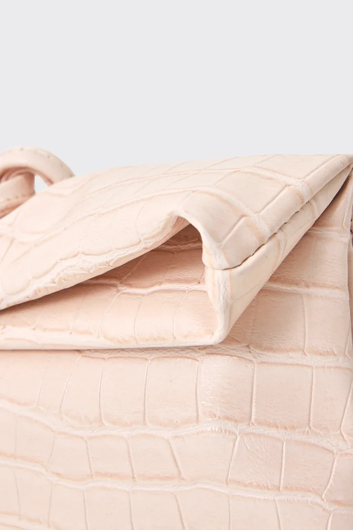 Lunchbag Downtown Croco Τσαντα Εξοδου Baby Pink - Image 2