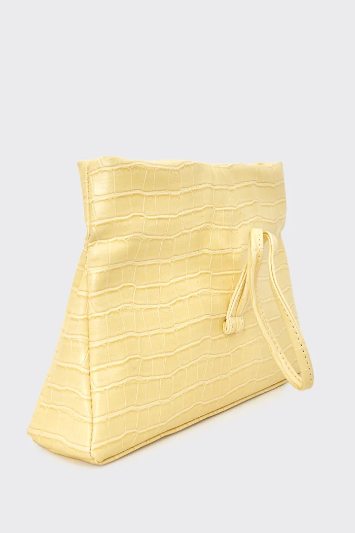 Lunchbag Downtown Croco Τσαντα Εξοδου Butter Yellow - Image 4