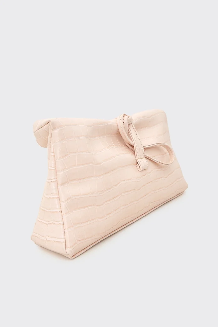Lunchbag Downtown Croco Τσαντα Εξοδου Baby Pink - Image 6