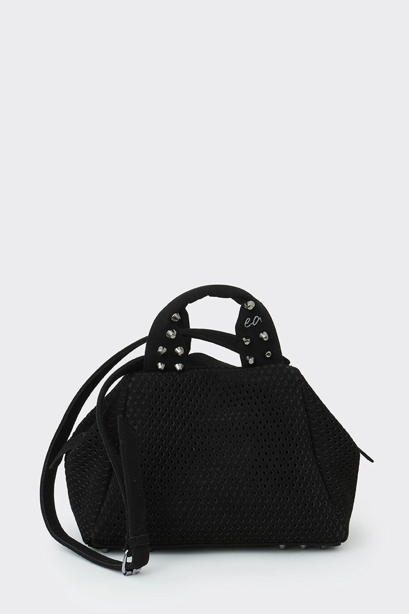 Bubble Bag Net Suede Τσαντα Χειρος Μαυρη Small - Image 1