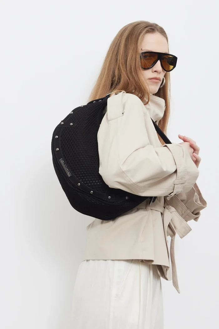 Hype Net Suede Baguette bag Τσαντα Ωμου Μαυρη - Image 2