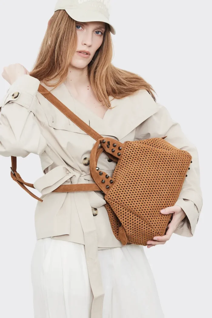 Bubble Bag Net Suede Τσαντα ΧειροςΤαμπα Small - Image 3
