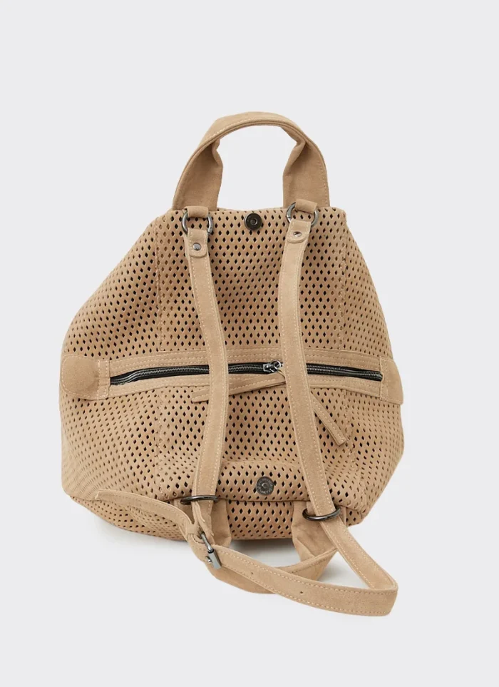 Bubble Bag Net Suede Τσαντα Χειρος Μπεζ Large - Image 3