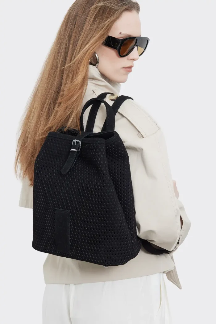 Net Planet Suede Backpack Γυναικειο Μαυρο - Image 2