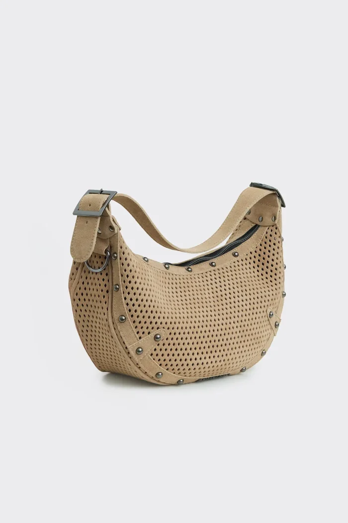 Hype Net Suede Baguette bagΤσαντα Ωμου Μπεζ - Image 3