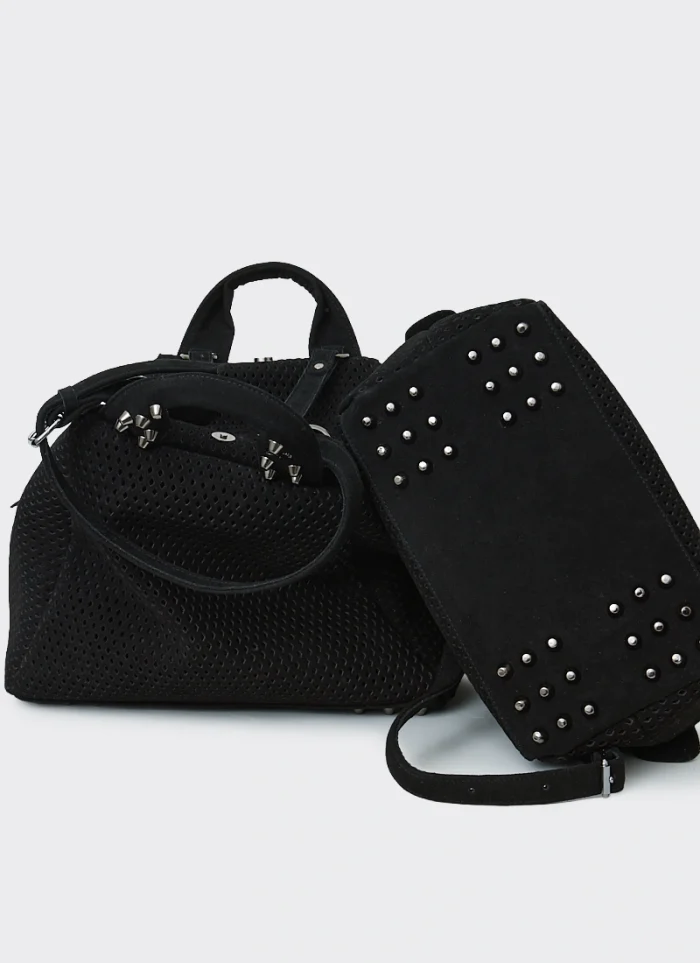 Bubble Bag Net Suede Τσαντα Χειρος Μαυρη Small - Image 3