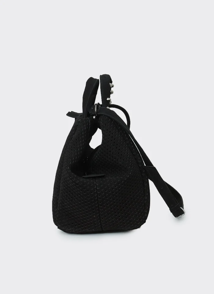 Bubble Bag Net Suede Τσαντα Χειρος Μαυρη Small - Image 4