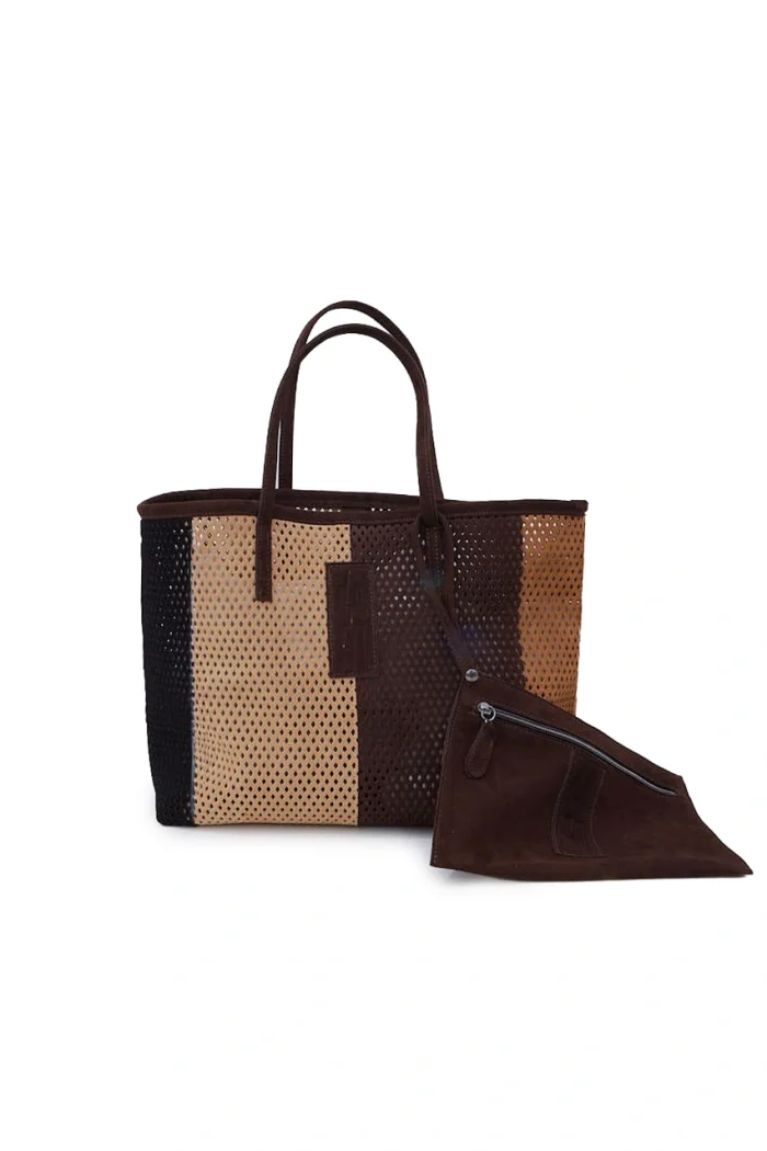 Recycled Net Planet Suede Tote And Shopper bag Multi - Image 2