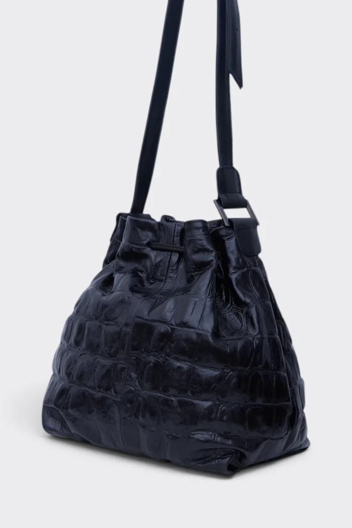 Baggy Croco Pouch Bag Μαύρο - Image 3