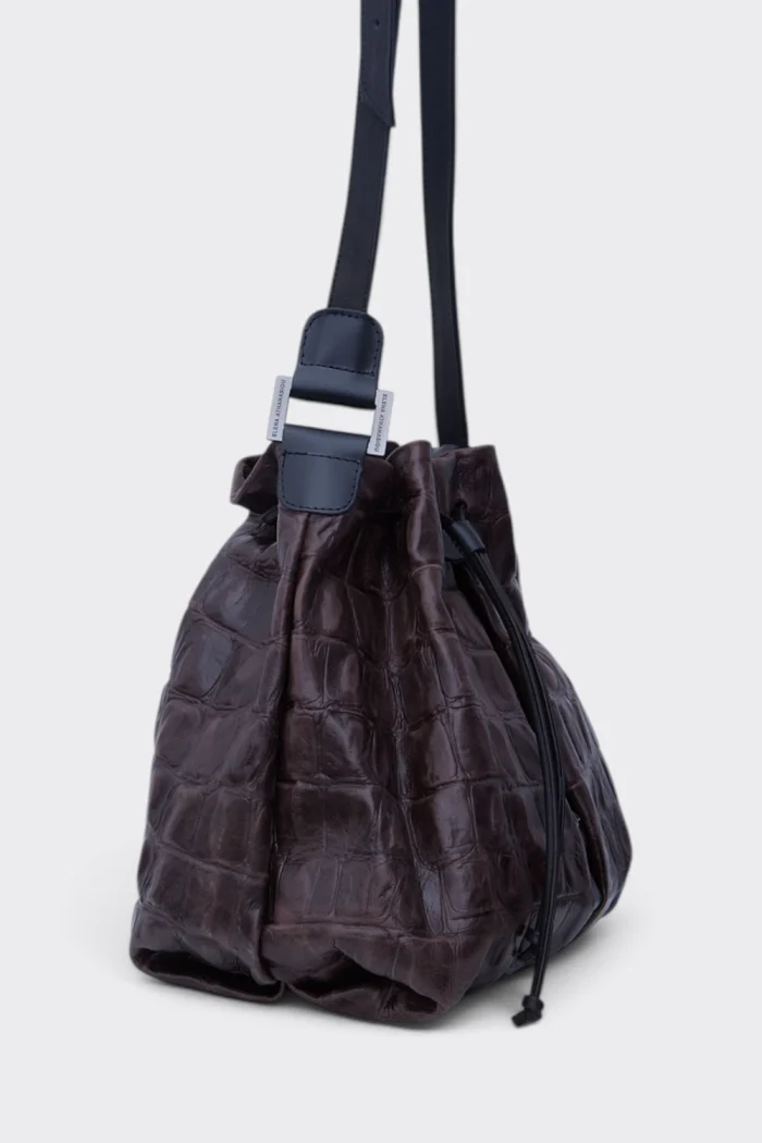 Baggy Croco Pouch Bag Καφε - Image 3