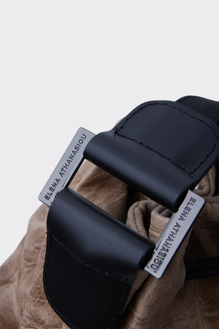 Baggy Croco Pouch Bag Μπεζ - Image 8
