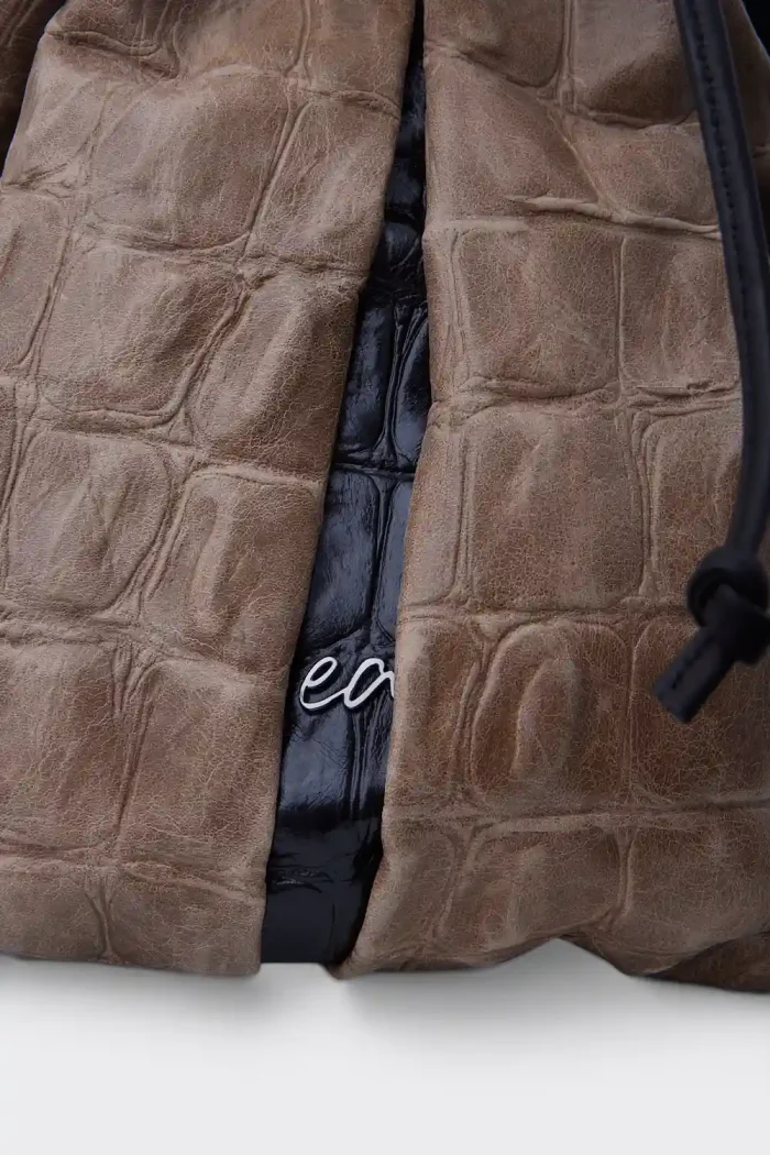 Baggy Croco Pouch Bag Μπεζ - Image 4