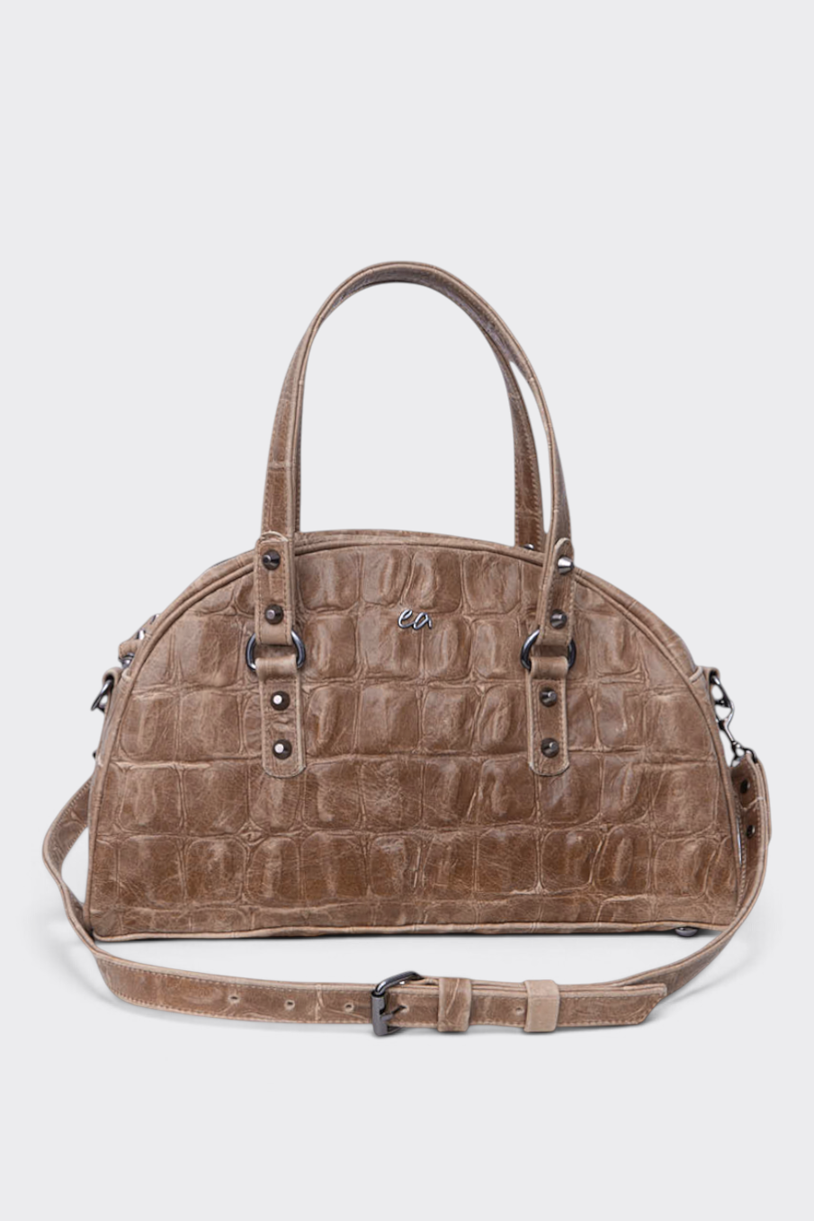Luna Bag Croco Τσαντα Χειρος Μπεζ Large - Image 1
