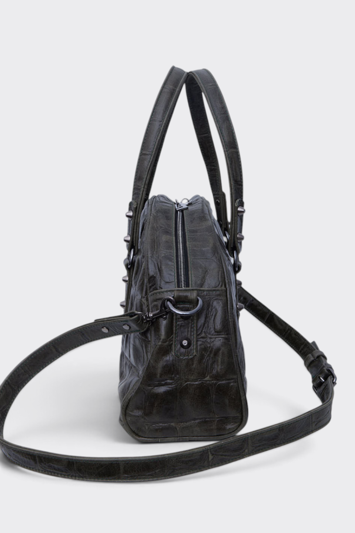 Luna Bag Croco Τσαντα Χειρος Χακι Large - Image 3