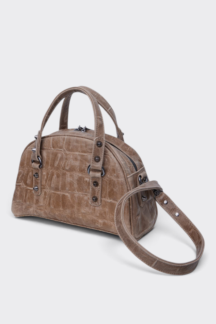 Luna Bag Croco Τσαντα Χειρος Μπεζ Small - Image 2