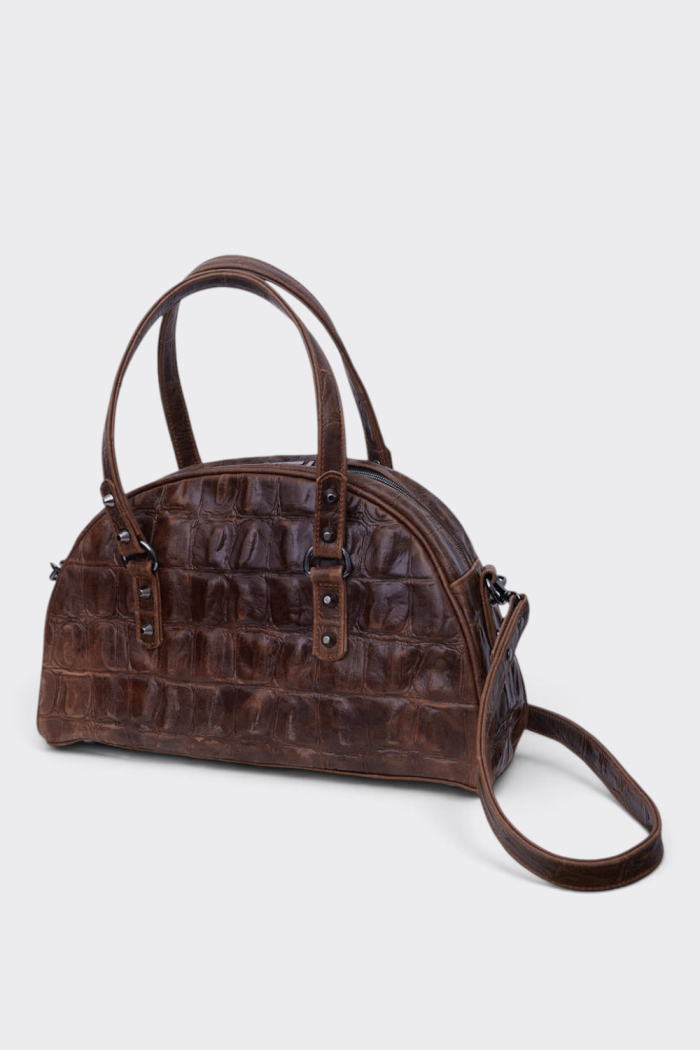 Luna Bag Croco Τσαντα Χειρος Καμελ Large - Image 3