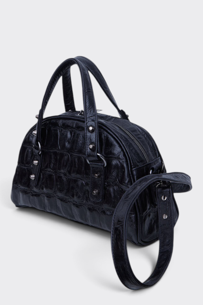 Luna Bag Croco Τσαντα Χειρος Μαυρη Large - Image 3