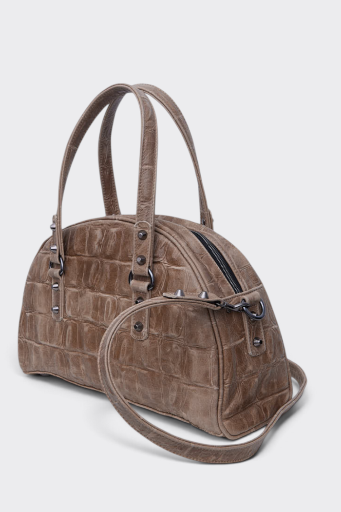 Luna Bag Croco Τσαντα Χειρος Μπεζ Large - Image 2