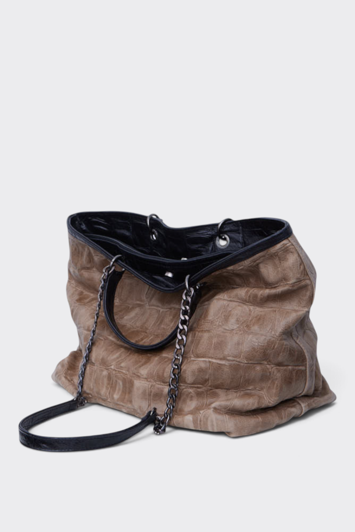 Hobo Bag Croco  Τσαντα Χειρος Μπεζ - Image 3