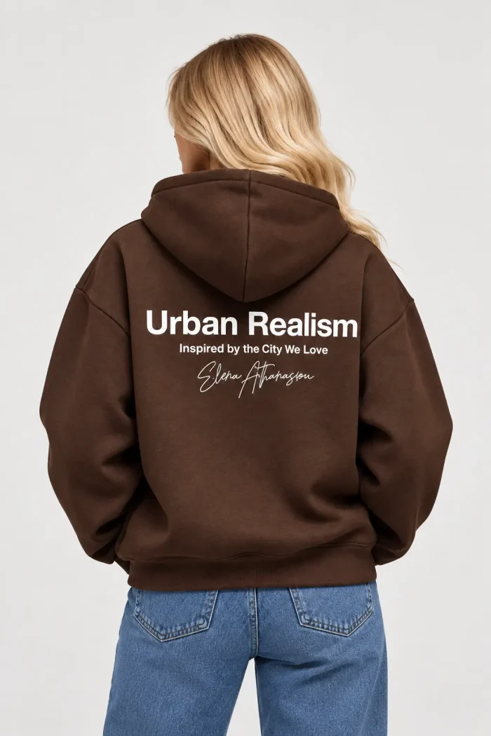 Oversized Hoodie Καφέ - Image 7